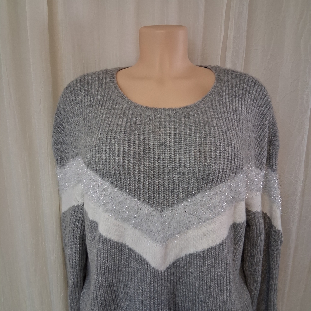Nine West Gray and Cream Women's Sweater Size M - Picture 4 of 14